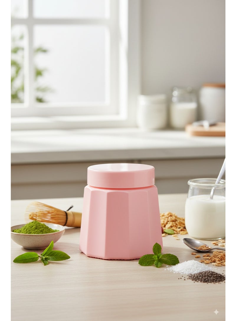 CROCO JAR مرطبان كروكو، مطلي بالألوان الفاخرة، بتصميم مطبوع، سعة 300 مل، مرطبان جوبيلي أو بي كيه وردي، 4 قطع - Image 2