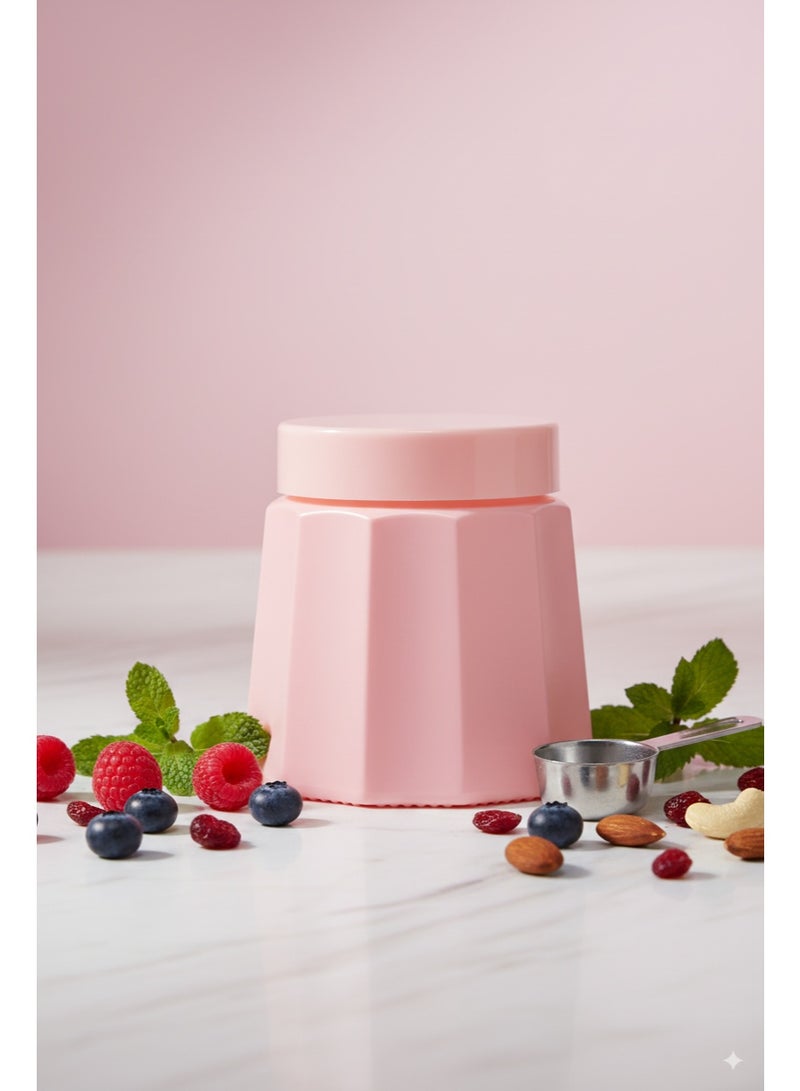 CROCO JAR مرطبان كروكو، مطلي بالألوان الفاخرة، بتصميم مطبوع، سعة 300 مل، مرطبان جوبيلي أو بي كيه وردي، 4 قطع - Image 3