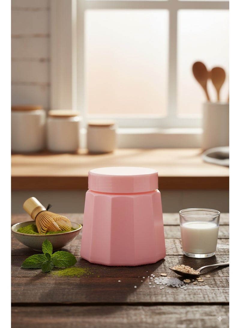 CROCO JAR مرطبان كروكو، مطلي بالألوان الفاخرة، بتصميم مطبوع، سعة 300 مل، مرطبان جوبيلي أو بي كيه وردي، 4 قطع - Image 5