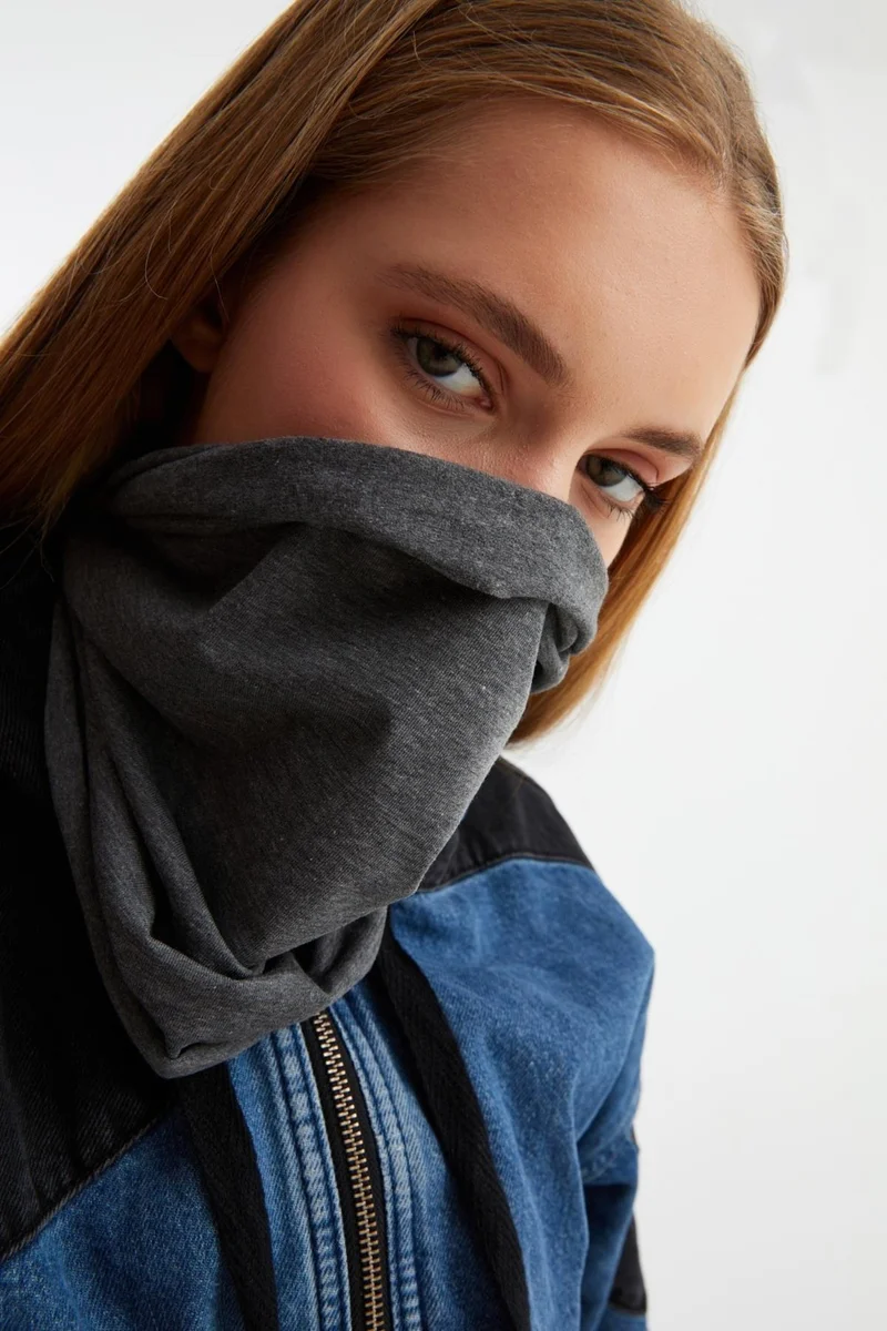 بوتيكجيز Smoked Women's 4-Functional Protector, Cotton, Flexible, Sweatproof, Bandana, Neck Collar, Buff, Mask