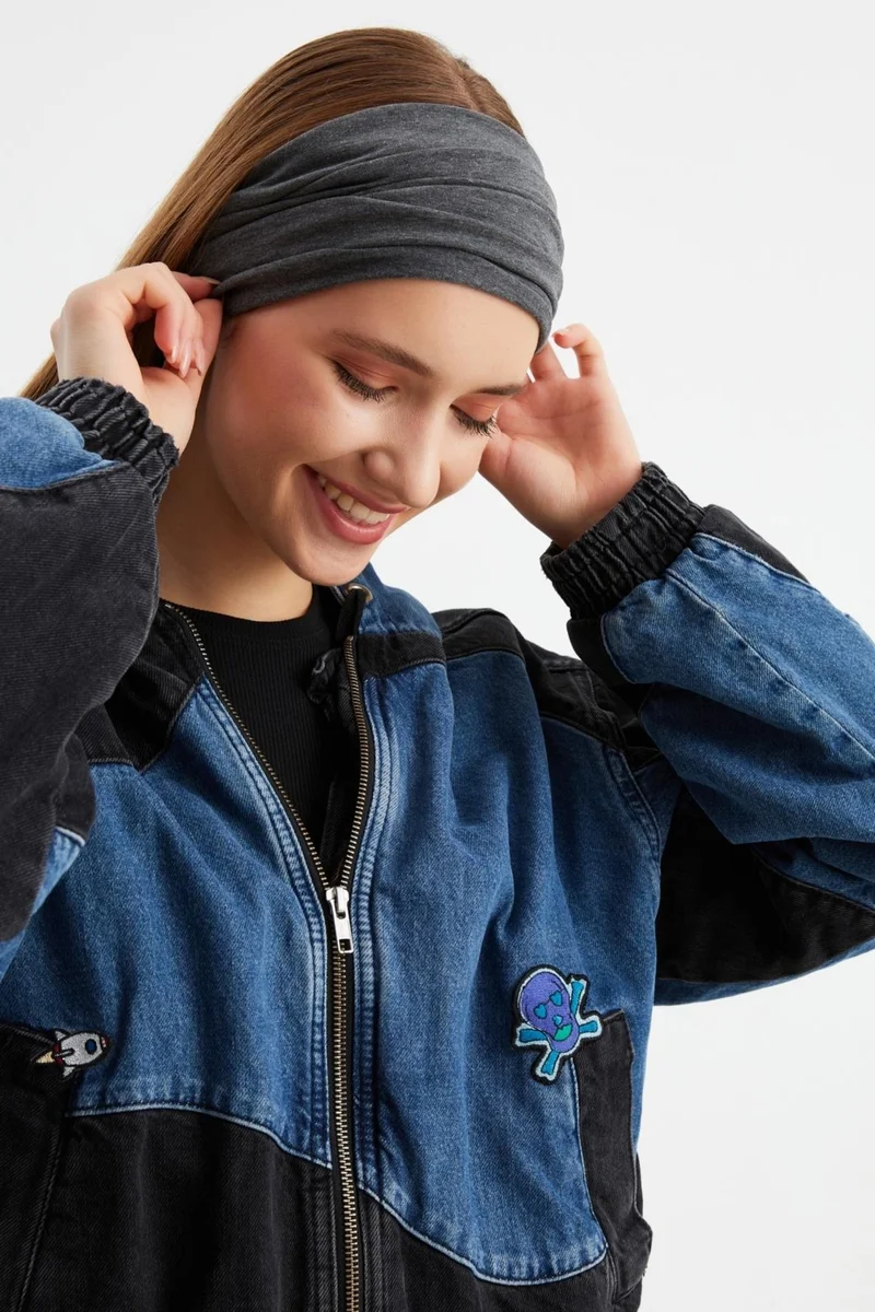 بوتيكجيز Smoked Women's 4-Functional Protector, Cotton, Flexible, Sweatproof, Bandana, Neck Collar, Buff, Mask