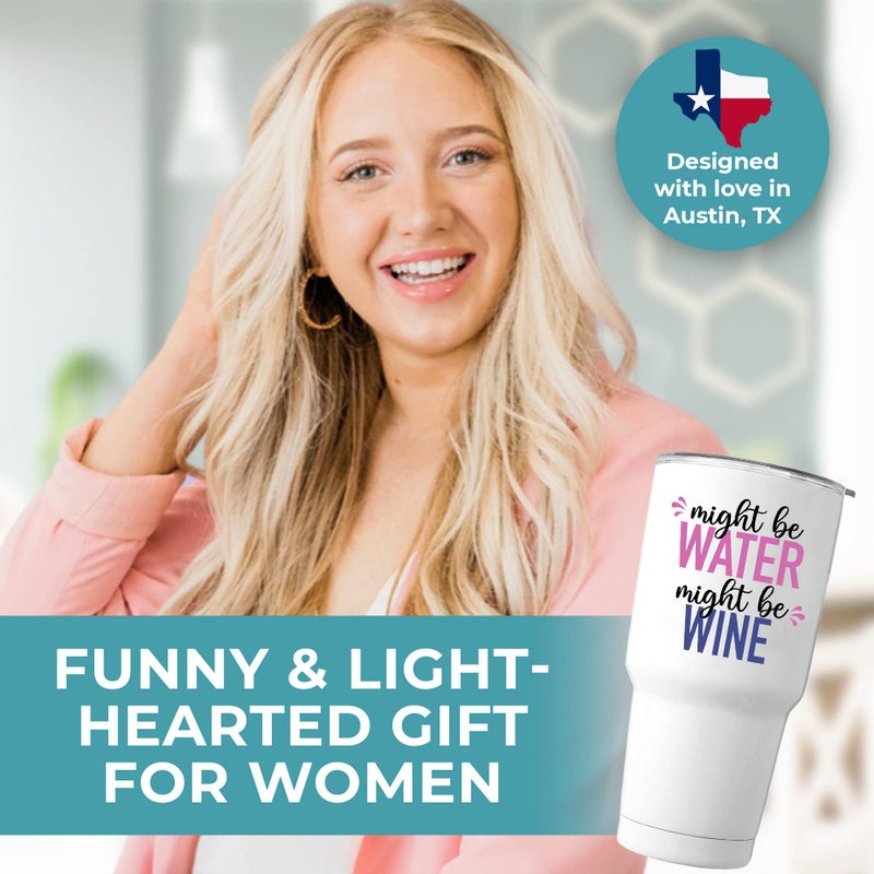 KEDRIAN Funny Might Be Wine Tumbler 30Oz  Wine Gifts For Women  Funny Wine Glasses For Women  Wine Glass Funny  Stemless Wine Glasses  Funny Wine Themed Birthday Gifts For Women Friends  Christmas  Gift-Ready - Image 3