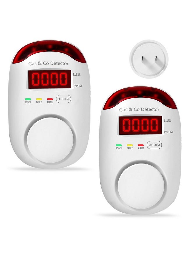 KOABBIT 2 Packs Gas & Carbon Monoxide Detectors - Plug in Carbon Monoxide Detector & Propane, Natural Gas Detector, CO Monitor Alarm & Explosive Gas Detector Alarm for Home,RV  - Image 1