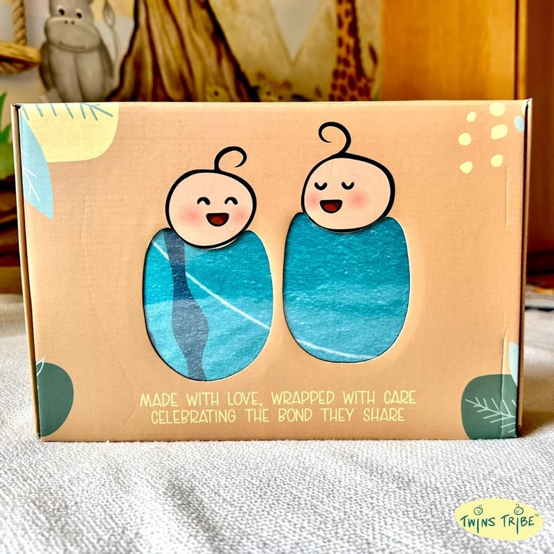 TwinsTribe Milestone Blankets for Twins: Under The Sea | Gift Idea for Newborn Twins | Attractive Gift Box | Perfect for Capturing Memories - Image 3