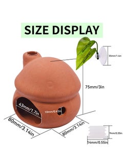 Saim Saim Pleco Caves Betta Fish Tank Accessories, Ceramics Mushroom House Aquarium Decorations Smalland Shrimp Breeding Cave (No Paint + Betta Fish Leaf Pad+Silicone Plug)  - Image 2
