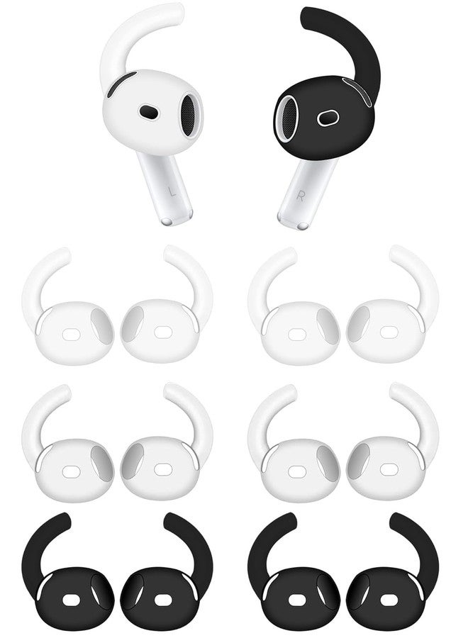 خطاف أذن ALXCD الرياضي متوافق مع AirPods 4، 6 أزواج من خطافات أذن السيليكون البديلة، مضادة للانزلاق ومضادة للفقد، متوافقة مع AirPods 4 باللون الأسود/الأبيض/الشفاف