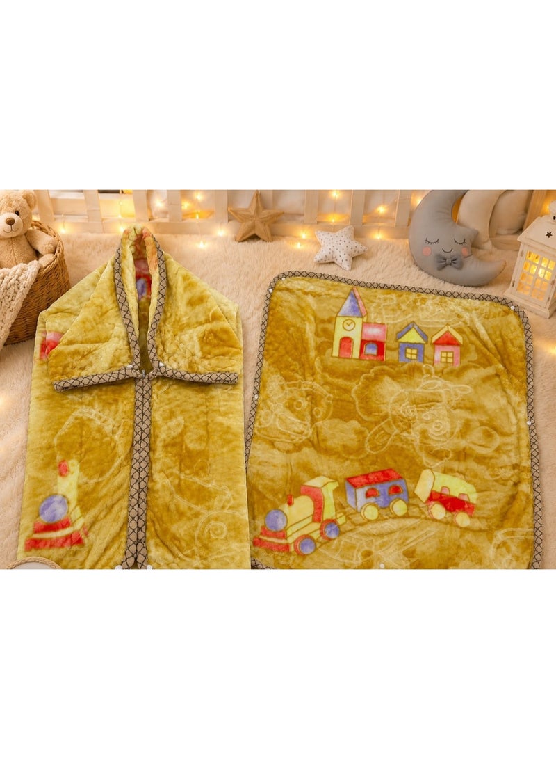 Embossed Two-Layer Baby Blanket (Zipper)