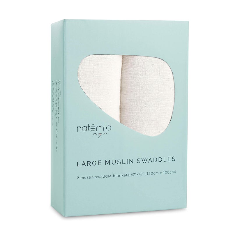 ناتيميا Baby Muslin Swaddle Blankets - Muslin Swaddle Blankets Boy and Girl, Swaddles for Newborn, Soft and Breathable Baby Girl Muslin Swaddle Blanket, Newborn Baby Essentials, 47 x 47 - Image 1