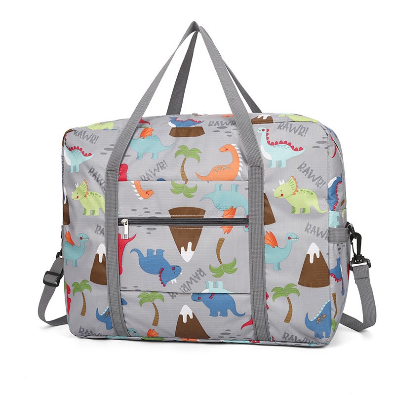 Korean Style Cross-Body Travel Bag Grey dinosaur [with crossbody strap]]