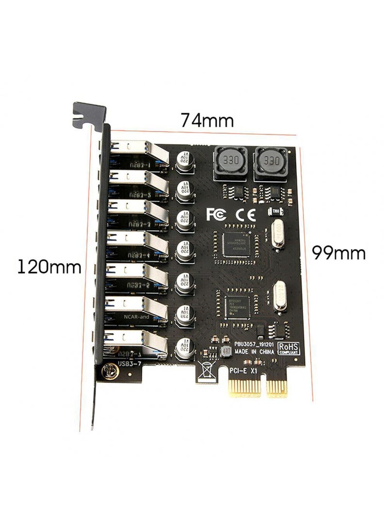 Generic - 7-Port USB 3.0 PCI-E Expansion Card with NEC Chip NEC VIA chip - Image 1