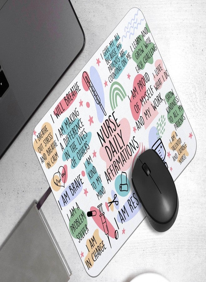 OFlich Nurse Affirmations Mouse Pad - Nurse Mouse Pads for Desk, Nurse Appreciation Gift, Nurse Mousepad with Non-Slip Rubber Base for Laptop Computer Keyboard Desktop (9.5×7.9 Inch), Small, JW545 - Image 2