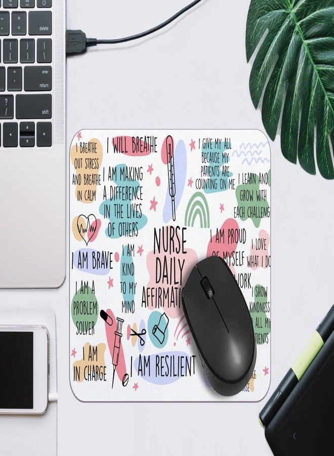 OFlich Nurse Affirmations Mouse Pad - Nurse Mouse Pads for Desk, Nurse Appreciation Gift, Nurse Mousepad with Non-Slip Rubber Base for Laptop Computer Keyboard Desktop (9.5×7.9 Inch), Small, JW545 - Image 3
