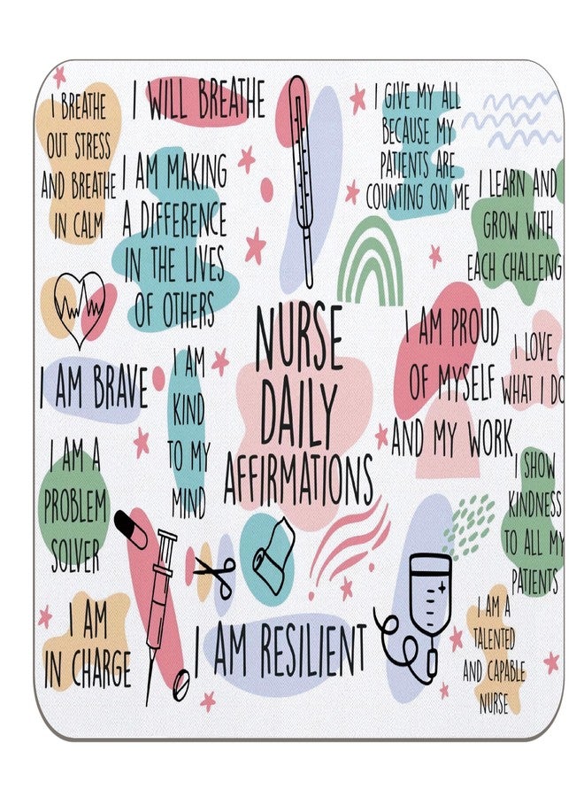 OFlich Nurse Affirmations Mouse Pad - Nurse Mouse Pads for Desk, Nurse Appreciation Gift, Nurse Mousepad with Non-Slip Rubber Base for Laptop Computer Keyboard Desktop (9.5×7.9 Inch), Small, JW545 - Image 1