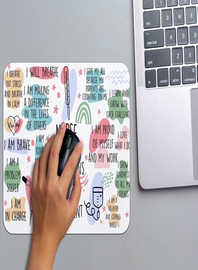 OFlich Nurse Affirmations Mouse Pad - Nurse Mouse Pads for Desk, Nurse Appreciation Gift, Nurse Mousepad with Non-Slip Rubber Base for Laptop Computer Keyboard Desktop (9.5×7.9 Inch), Small, JW545 - Image 4