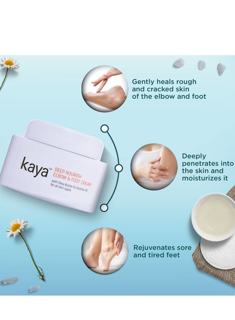 Kaya Clinic Deep Nourish Elbow Foot Cream with Shea Butter Coconut Oil for Cracked Heels and for All Skin Types 50ml - Image 2