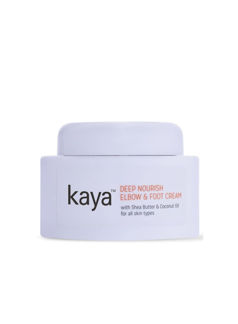 Kaya Clinic Deep Nourish Elbow Foot Cream with Shea Butter Coconut Oil for Cracked Heels and for All Skin Types 50ml - Image 1