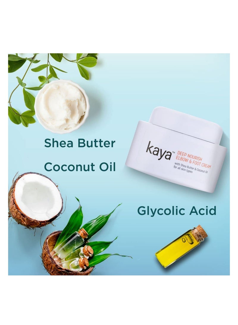 Kaya Clinic Deep Nourish Elbow Foot Cream with Shea Butter Coconut Oil for Cracked Heels and for All Skin Types 50ml - Image 3