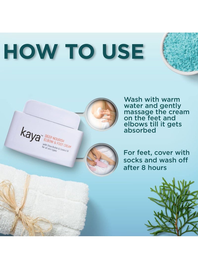Kaya Clinic Deep Nourish Elbow Foot Cream with Shea Butter Coconut Oil for Cracked Heels and for All Skin Types 50ml - Image 4