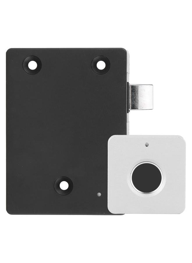 Thoraya Home Smart Fingerprint Lock Aluminum Alloy Cabinet Electric Small Lock for Cabinet DrawerSquare Silver  - Image 4