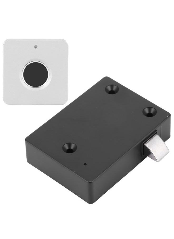 Thoraya Home Smart Fingerprint Lock Aluminum Alloy Cabinet Electric Small Lock for Cabinet DrawerSquare Silver  - Image 5