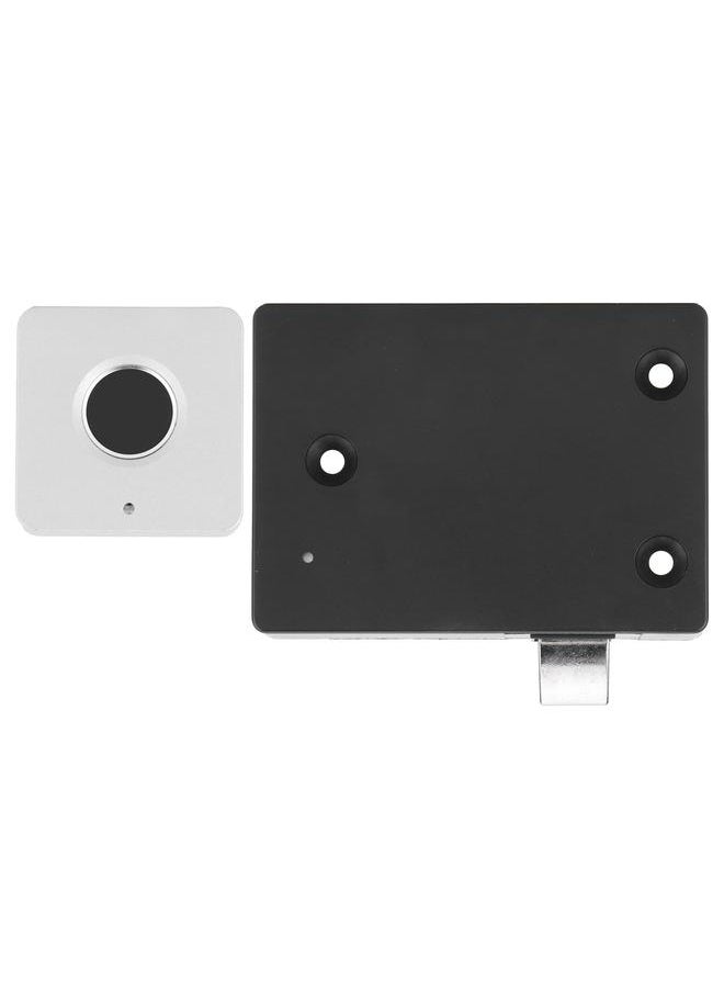 Thoraya Home Smart Fingerprint Lock Aluminum Alloy Cabinet Electric Small Lock for Cabinet DrawerSquare Silver  - Image 2