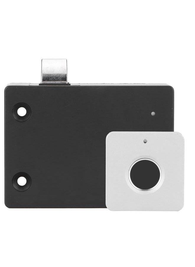 Thoraya Home Smart Fingerprint Lock Aluminum Alloy Cabinet Electric Small Lock for Cabinet DrawerSquare Silver  - Image 3