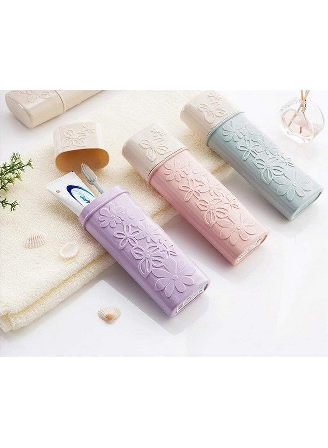 اس واي بي ال صندوق تخزين معجون الأسنان البلاستيكي المحمول متعدد الوظائف، مقاوم للماء، حامل أكواب للغرغرة، مناسب للسفر في الهواء الطلق ورحلات العمل والمنزل والمدرسة (أرجواني) - Image 4