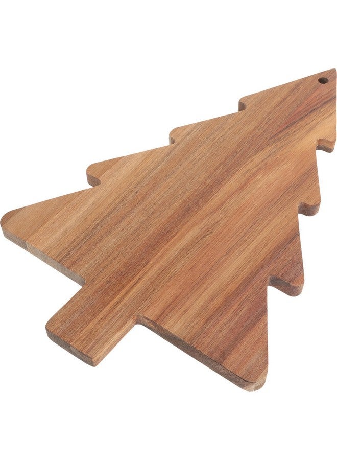 Amosfun Christmas Tree Charcuterie Board Xmas Cutting Board Fruit Tray Wooden Cheese Appetizer Tray Sushi Serving Tray 9.5 x 15 Inch - Image 1