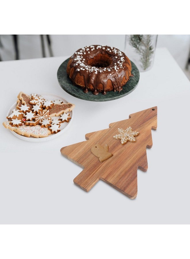Amosfun Christmas Tree Charcuterie Board Xmas Cutting Board Fruit Tray Wooden Cheese Appetizer Tray Sushi Serving Tray 9.5 x 15 Inch - Image 2