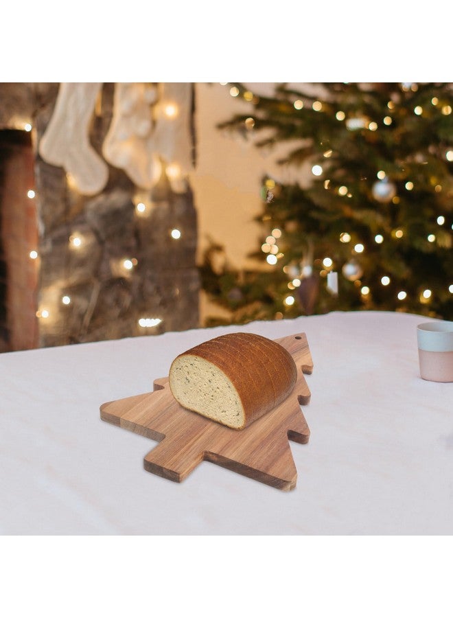 Amosfun Christmas Tree Charcuterie Board Xmas Cutting Board Fruit Tray Wooden Cheese Appetizer Tray Sushi Serving Tray 9.5 x 15 Inch - Image 3