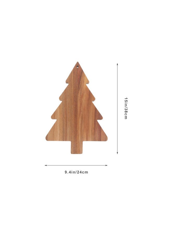 Amosfun Christmas Tree Charcuterie Board Xmas Cutting Board Fruit Tray Wooden Cheese Appetizer Tray Sushi Serving Tray 9.5 x 15 Inch - Image 5