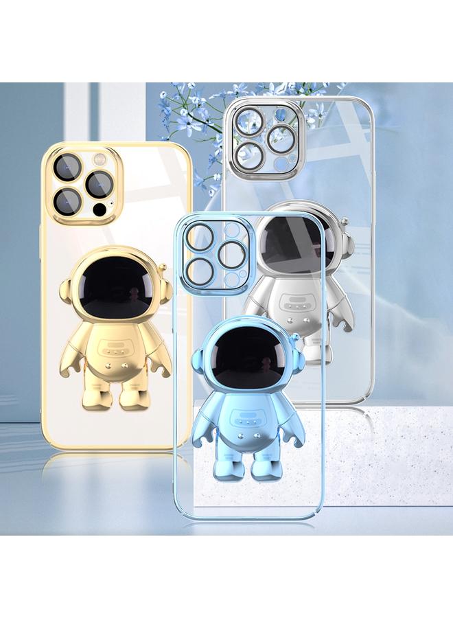 S-TOP Case For iPhone 12 Pro Electroplating PC Astronaut Holder Phone Case with Lens Film - Image 3