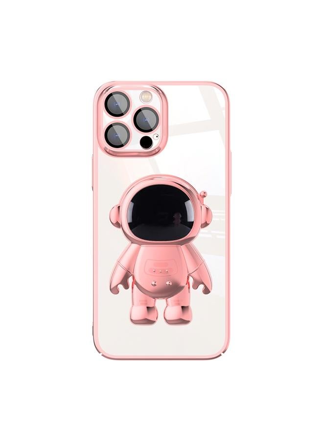 S-TOP Case For iPhone 12 Pro Electroplating PC Astronaut Holder Phone Case with Lens Film - Image 1