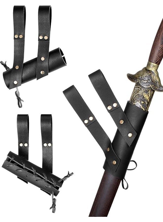 Medieval Knight Renaissance Costume Accessories Set with Hooded Cape, Shoulder Armor, Wrist Bracers, and Belt - Image 5