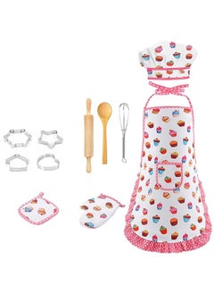 Montessori Kids Cooking Baking Set,Kids Chef Outfit Set 20PCS Includes Chef Hat,Apron Mitt&Utensil for Little Girls Boys,Children Dress up Pretend Gift Chef Role Play Costume Set for Toddlert/Age 3-8