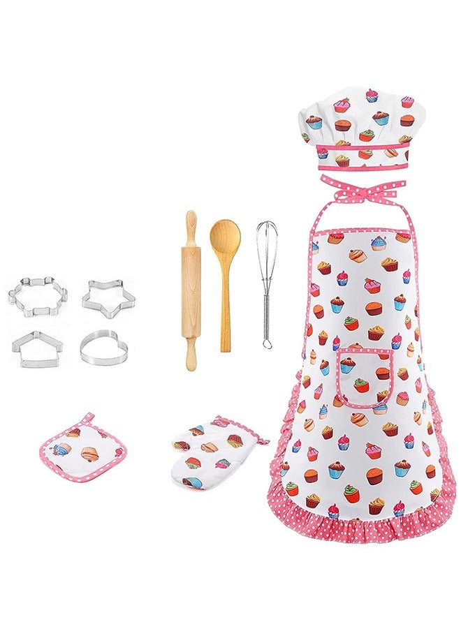 Hihonor - Montessori Kids Cooking Baking Set,Kids Chef Outfit Set 20PCS Includes Chef Hat,Apron Mitt&Utensil for Little Girls Boys,Children Dress up Pretend Gift Chef Role Play Costume Set for Toddlert/Age 3-8 - Image 1