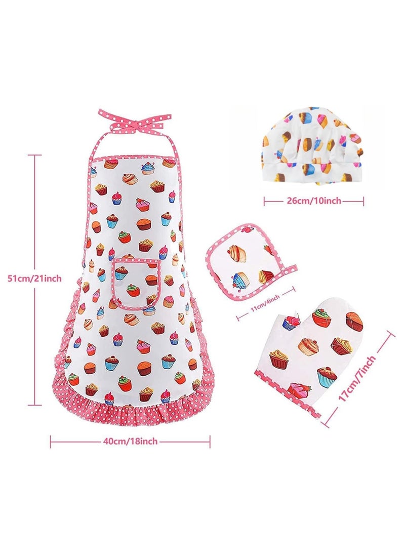 Hihonor - Montessori Kids Cooking Baking Set,Kids Chef Outfit Set 20PCS Includes Chef Hat,Apron Mitt&Utensil for Little Girls Boys,Children Dress up Pretend Gift Chef Role Play Costume Set for Toddlert/Age 3-8 - Image 1