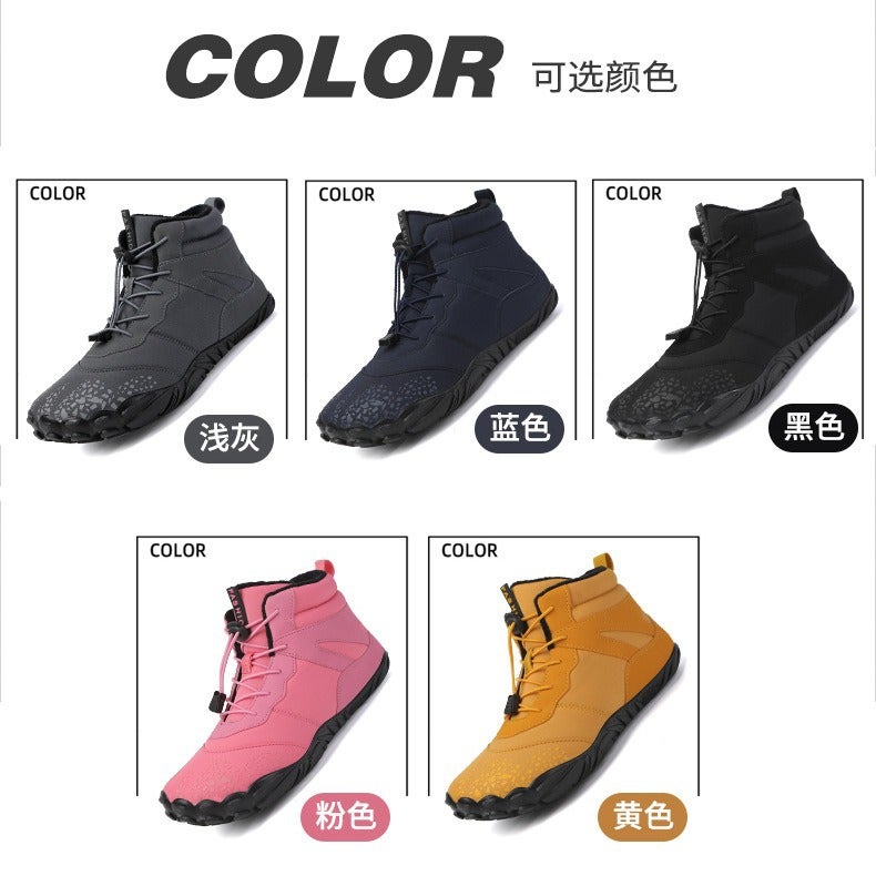 High-Top Snow Boots New Outdoor Hiking Camping Hiking Shoes Skiing Non-Slip Fleece-Lined Warm Plus Size Cotton Shoes - Image 3