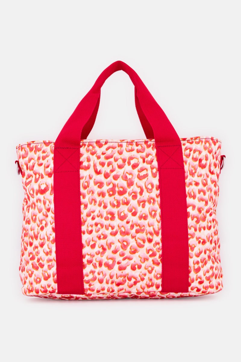 kipling حقيبة توت نسائية بنقشة حيوانات مع حلقة مفاتيح، متعددة الألوان - Image 3