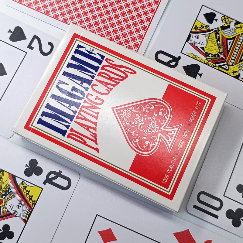 IMAGAME Plastic Playing Cards, Poker Size, Casino Quality, Jumbo Index, Waterproof & Washable, Perfect for Texas Holdâ€™em Poker, 1 Blue Deck & 1 Red Deck - Image 2