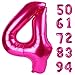 IWERP Hot Pink 4 Balloon Number Balloons 40 Inch 4th Birthday Decorations for Girls Four Large Numbers for Party Decor Number 4 Balloon - Image 2
