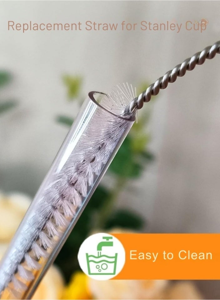 اس تي ان مجموعة ماصة وفرشاة قابلة لإعادة الاستخدام - متوافقة مع أكواب Quencher سعة 30 أونصة/40 أونصة - ماصة سيليكون خالية من مادة BPA + فرشاة تنظيف، ملحقات صديقة للبيئة - أرجواني - Image 3