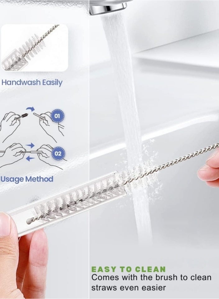 اس تي ان مجموعة ماصة وفرشاة قابلة لإعادة الاستخدام - متوافقة مع أكواب Quencher سعة 30 أونصة/40 أونصة - ماصة سيليكون خالية من مادة BPA + فرشاة تنظيف، ملحقات صديقة للبيئة - أرجواني - Image 4
