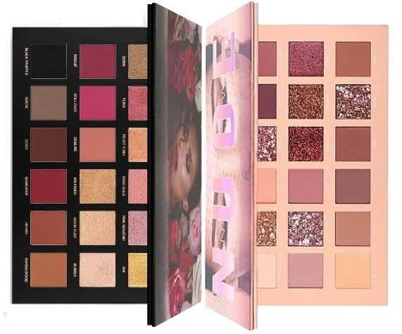Nude Rose Gold Eyeshadow Palette Combo Pack Highly Pigmented Shades Matte Shimmer Finish Beginner Friendly Long Lasting Eye Makeup Palette Kit - Image 1