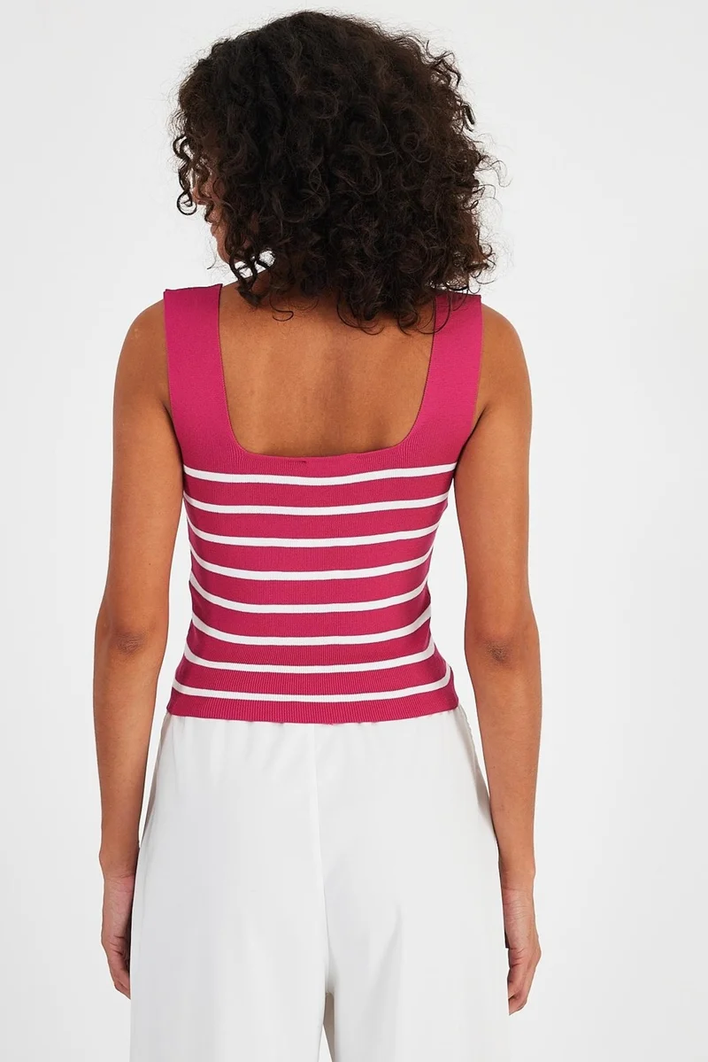 Alexander Gardi Alexandergardı Square Neck Striped Crop ATHLET (A92341-S)