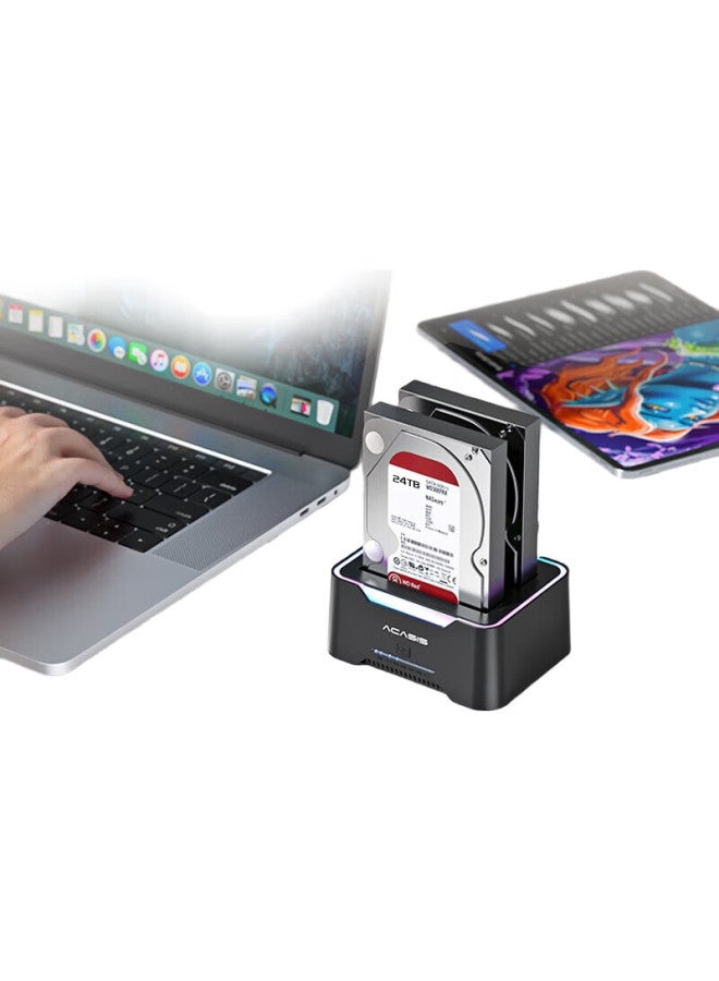 Acasis Hard Drive Dock 2.5/3.5 Inch Laptop Desktop Sata Serial Ssd Solid State Portable Mechanical Dual-Bay External Hard Drive Enclosure Copy Machine Ec-6104 - Image 1