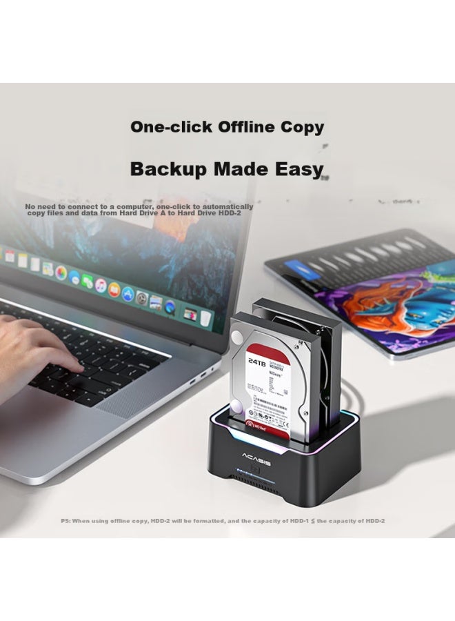Acasis Hard Drive Dock 2.5/3.5 Inch Laptop Desktop Sata Serial Ssd Solid State Portable Mechanical Dual-bay External Hard Drive Enclosure Copy Machine Ec-6104 - Image 1