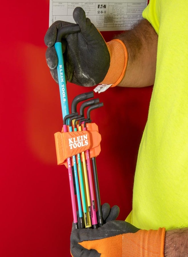 Klein Tools BLS18 Hex Key Wrench Set, Color Coded, SAE and Metric, Heat-Treated, L-Style, Long Arm and Ball End, 1/16-Inch to 3/8-Inch and 1.5 mm to 10 mm, 18-Piece - Image 4