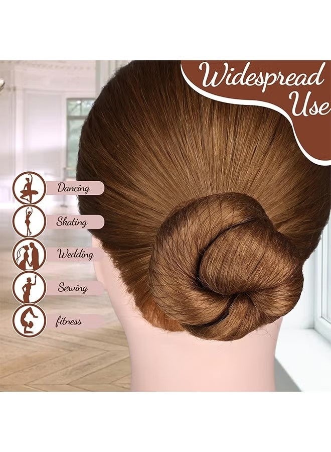 Hair Accessories Set: 20PCS Mesh Hair Nets Invisible and 50PCS U Shaped Hair Pins for Women, Girls, Ballet Bun Maker & Dance (Hair Nets- 20 inch(50cm), Hair Pins- 2.4 inch(6cm)), Brown - Image 3