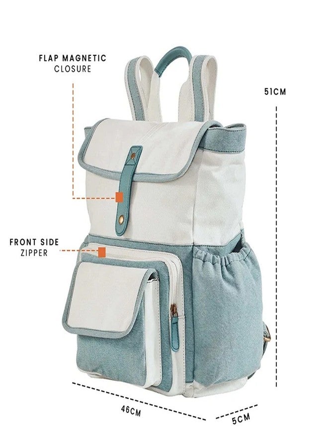 Mona B Daypack for Men & Women with Tablet Compartment - Ideal for Office, College, School & Travel - Blue Ocean - Image 4